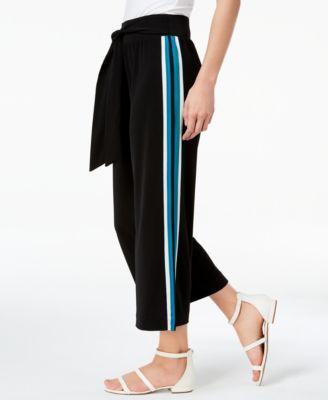 INC Womens Regular Fit Varsity Stripe Wide Leg Pants - TopLine Fashion Lounge