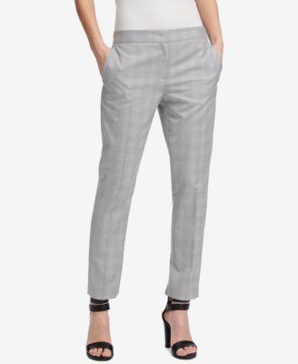 DKNY Womens Plus Plaid Office Ankle Pants - TopLine Fashion Lounge