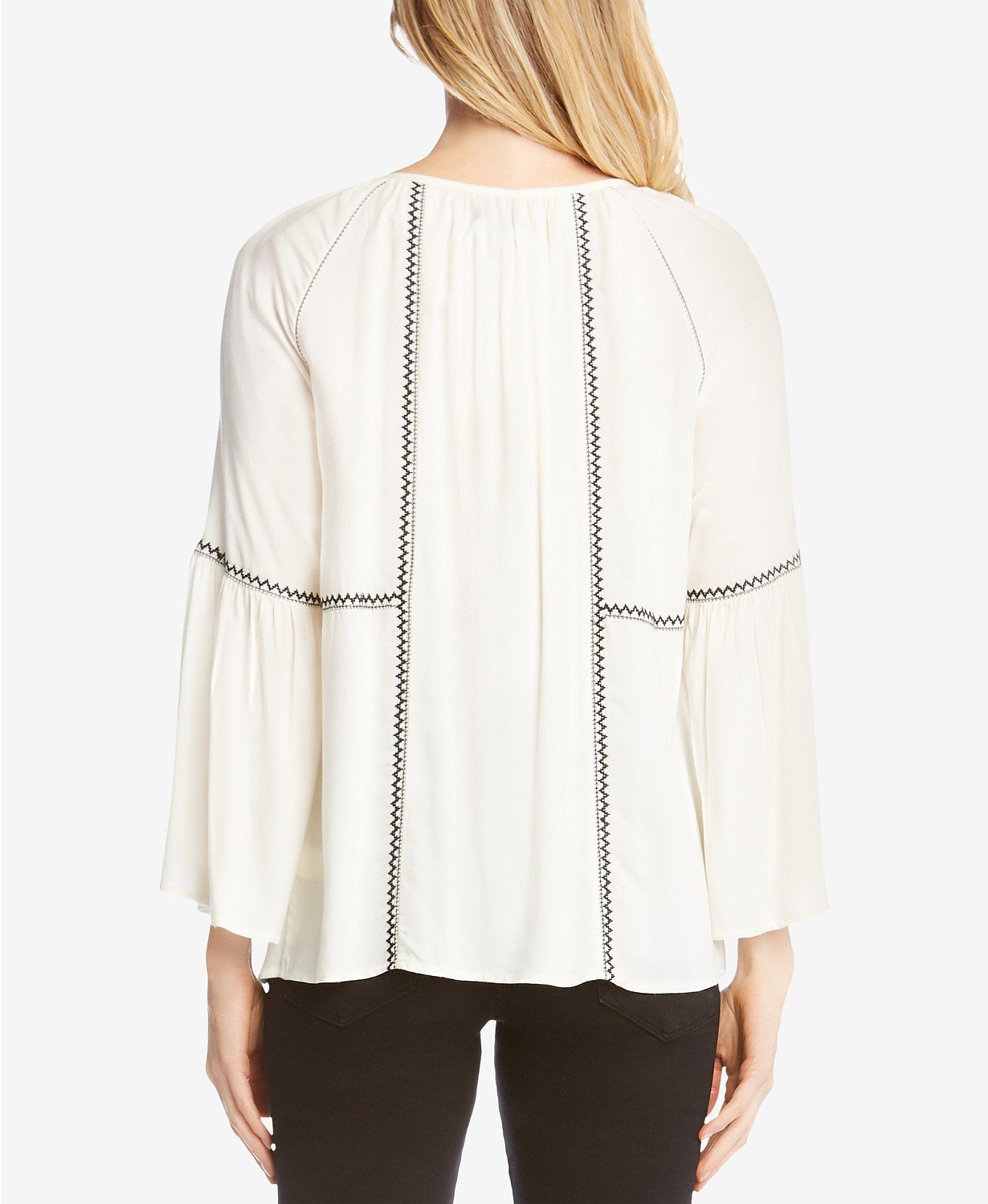 Karen Kane Embroidered Peasant Top (Cream)