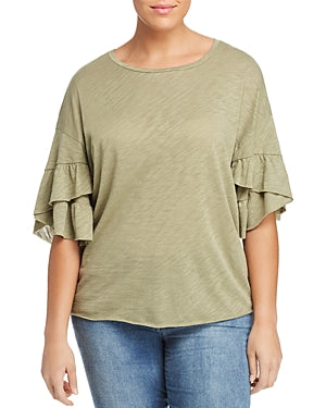 Elan Plus Ruffle-Sleeve Tee