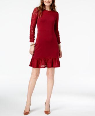 Michael Michael Kors Pointelle Trim Flounce Dress