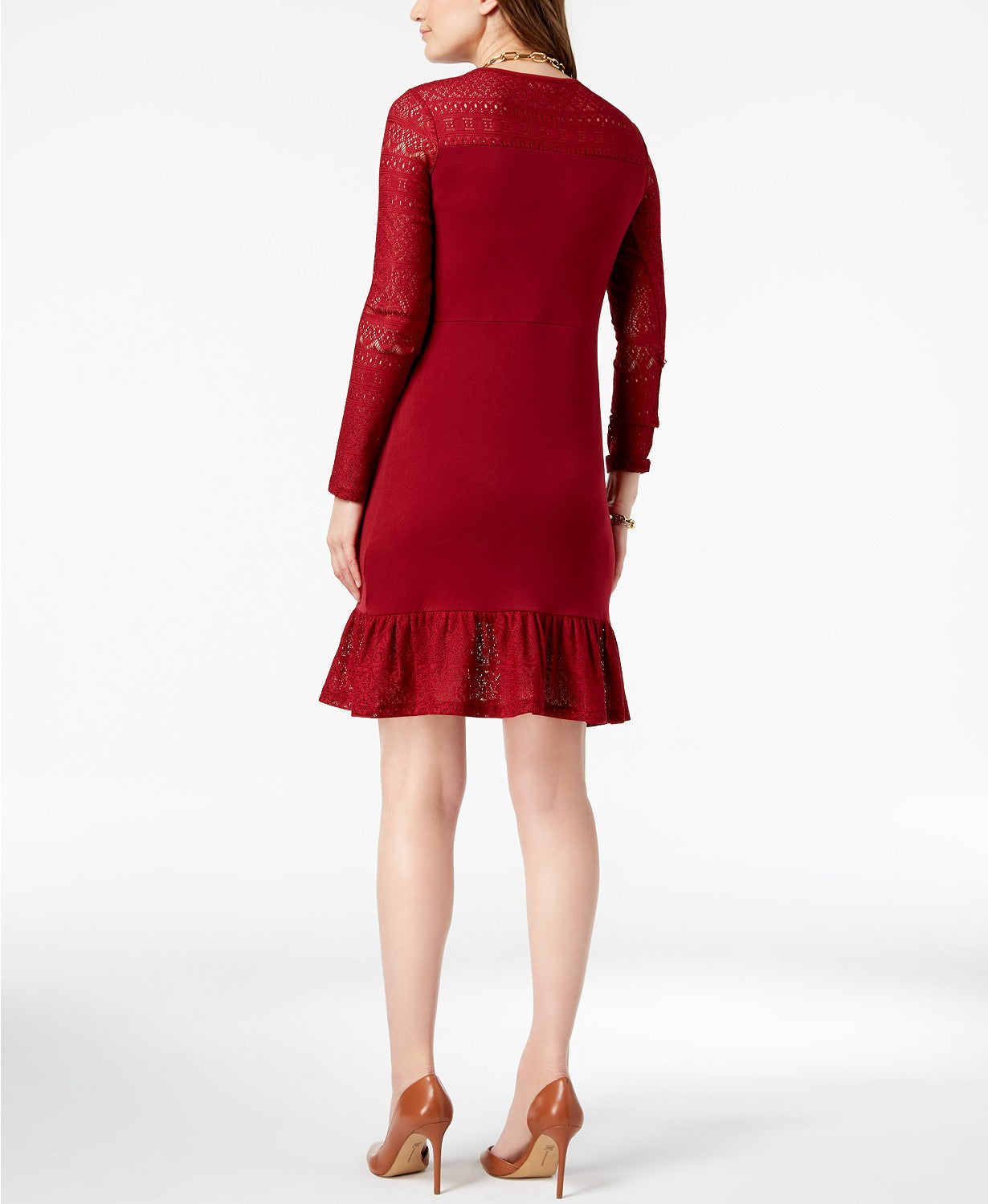 Michael Michael Kors Pointelle Trim Flounce Dress