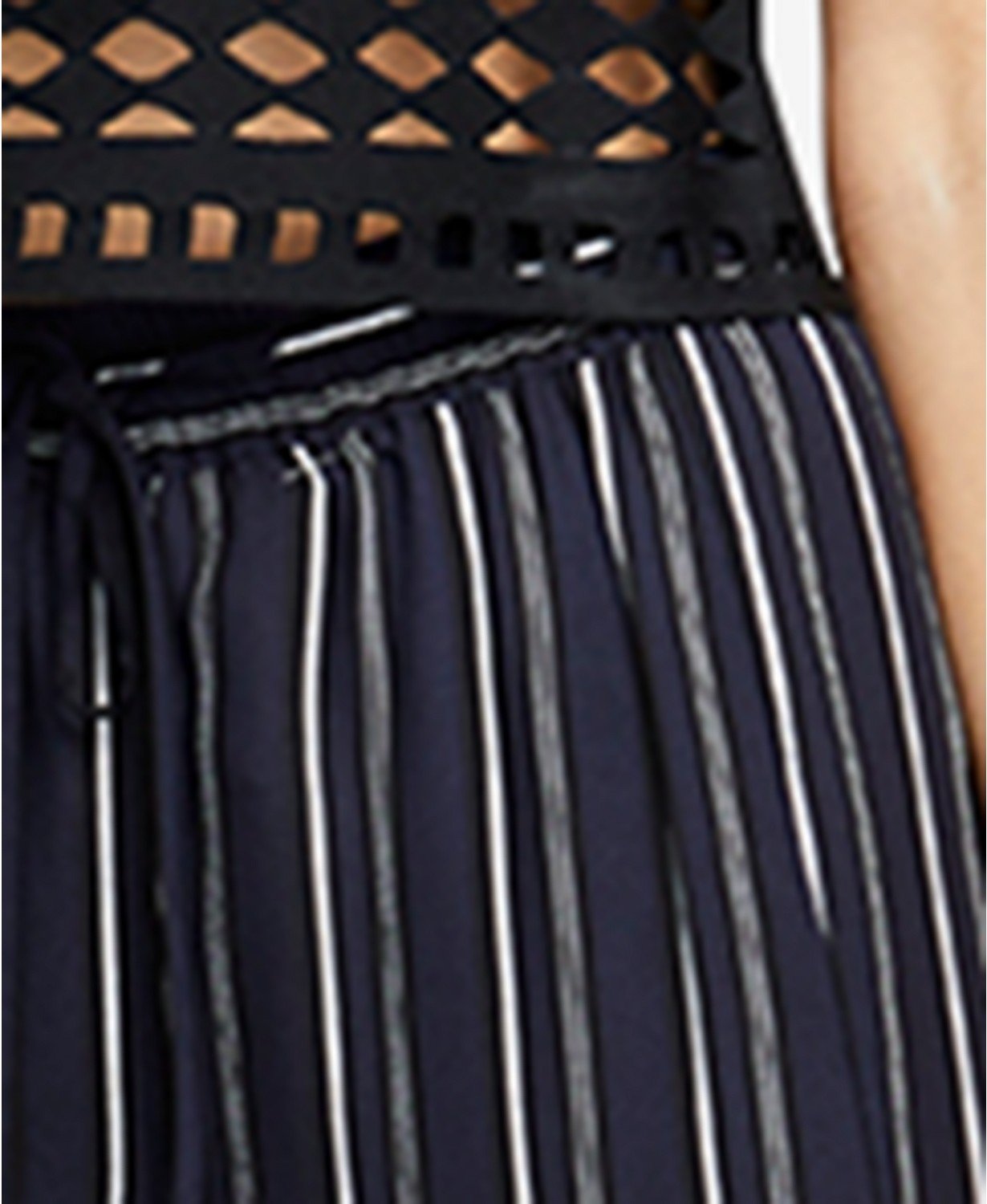 RACHEL Rachel Roy Striped Side-Slit Pants Navy Combo XL - 