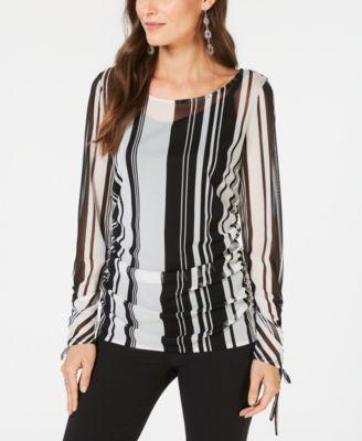 RUCHED TIE SLV TEE - TopLine Fashion Lounge