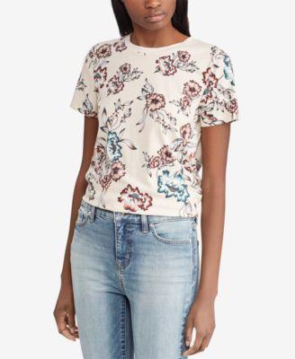 Lauren Ralph Lauren Women's Marrim Floral Print Short Sleeves T-Shirt