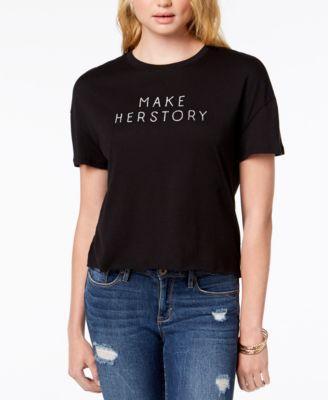 Carbon Copy Make Herstory Graphic-Print T- Black M - 