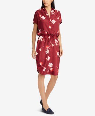 Lauren Ralph Lauren Wine Multi Short-Sleeve Floral Print Crepe