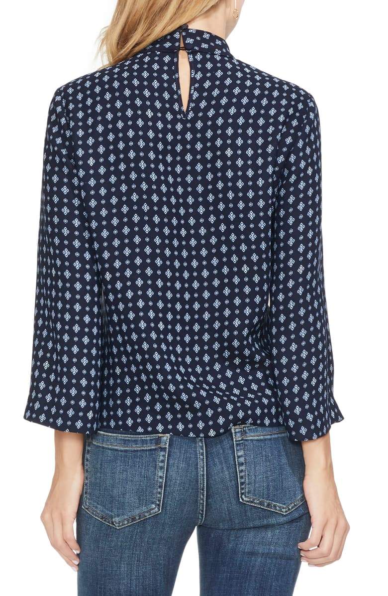 Vince Camuto Printed Tie Neck Blouse - TopLine Fashion Lounge