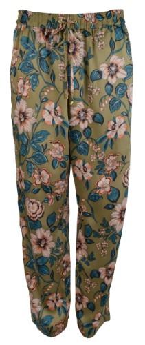 RALPH LAUREN Women's Green High Rise Floral Print Skinny Pants