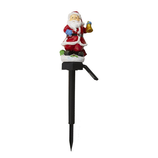 Christmas Holiday Decor Solar Powared Santa light stake with bell - TopLine Fashion Lounge