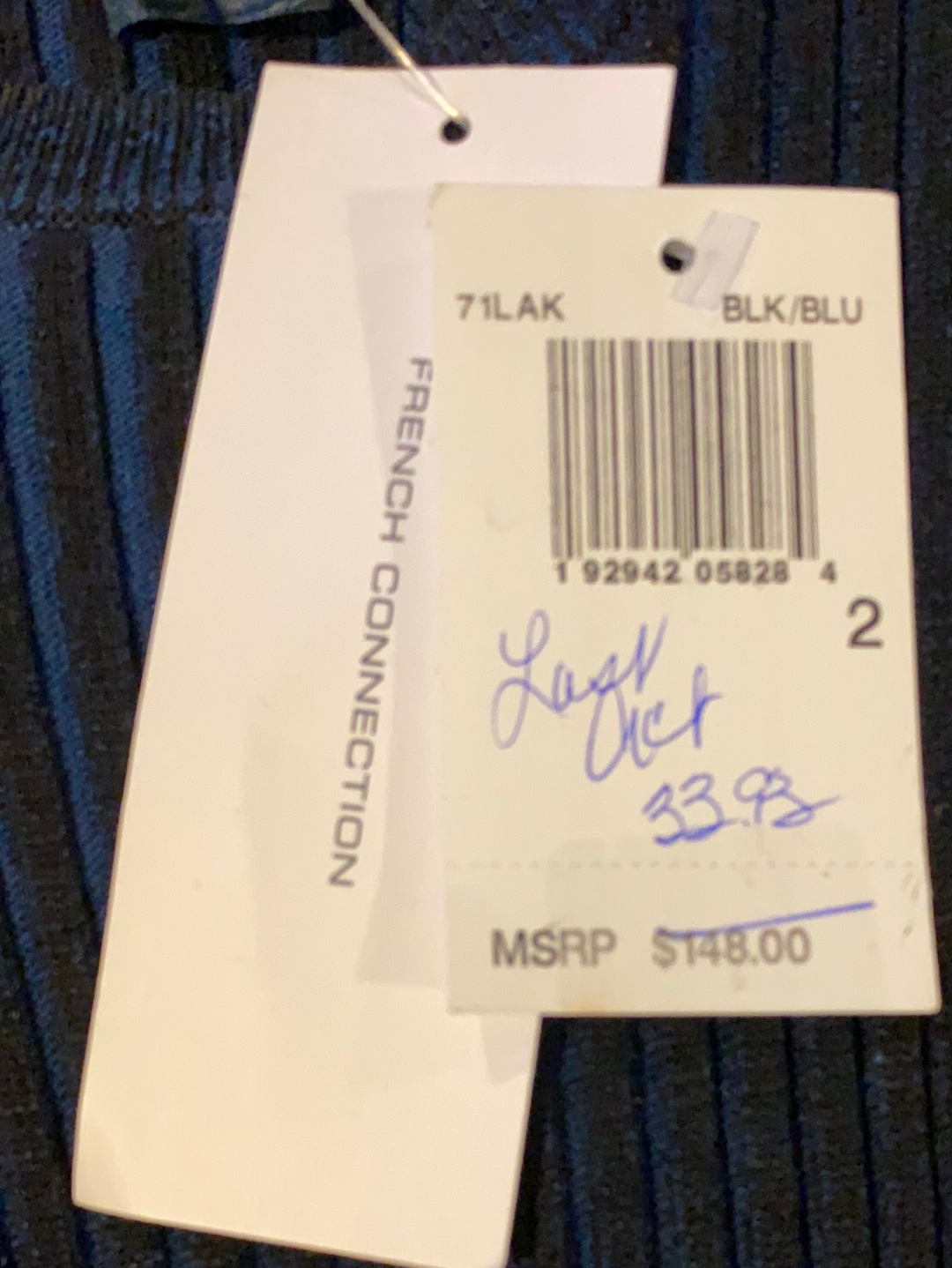 French Connection Pleated Color blocked Dress