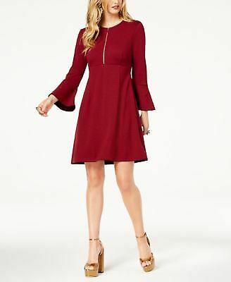Zoe By Rachel Zoe | Bell Sleeve Fit + Flare Dress | Red | 12